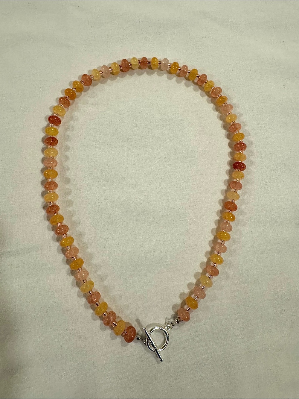 Handcrafted Multicolor Peach Bead Necklace - Women's Jewelry